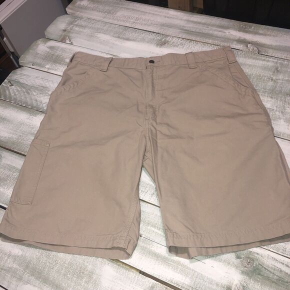 Carhartt Cargo Shorts Mens 40x10.5 Beige Rugged Flex Rigby Relaxed Fit - Picture 1 of 7